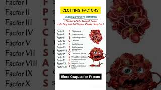 Clotting Factors Mnemonics  Blood Coagulation Factorsneet coagulation clotting ncert shorts [upl. by Aharon]