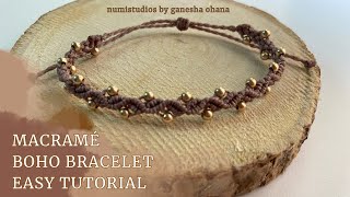 Easy Macramé Boho Bracelet Tutorial for Beginners [upl. by Nilya]