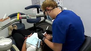 Teeth cleaning in dental clinic  Scaling by dental hygienist [upl. by Krefetz]