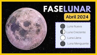 🌘 Fases de la luna abril 2024 ✨ Calendario Lunar de abril 2024 🌙 Luna hoy luna calendariolunar [upl. by Goddord]