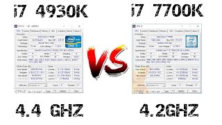 i7 4930K VS i7 7700K Cinebench R20 amp CPU Z [upl. by Skoorb765]