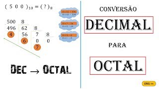 Conversão de DECIMAL para OCTAL [upl. by Lohse]