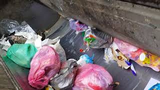 Diapers nappies get squished in garbage truck [upl. by Gut]