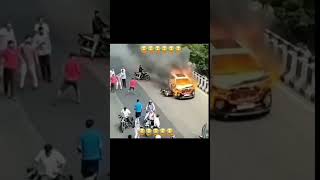 Car fire accident gostraider car Funnytroll ternd trending screen trend [upl. by Laurie887]