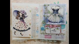 Shabby chic girly Envelope Journal flip Through [upl. by Eatnoj155]