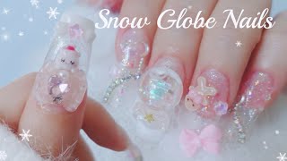 How to Make Snow Globe Nails❄️ Catch Me Gel Tip🌟 ASMR [upl. by Key]