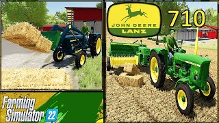 FS22 Mods in Action  John Deere 710 amp John Deere 348 Square Baler  an old combination [upl. by Llerrehc]