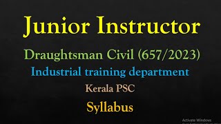 Junior instructor draughtsman civil 6572023  industrial training department syllabus [upl. by Ardnuek]