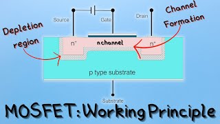 MOSFET Working Principle  Enhancement Type n channel MOSFET [upl. by Zinnes593]