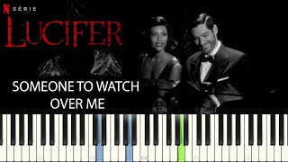 Lucifer S5  Someone to watch over me  PIANO TUTORIAL  SHEET amp MIDI [upl. by Ielerol]