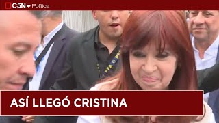 Así llegó CRISTINA KIRCHNER para su discurso en el DÍA de la MILITANCIA [upl. by Anaihs]