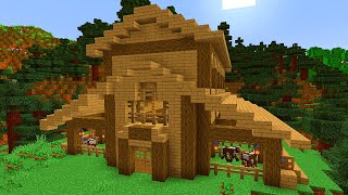 Minecraft ► Medieval Barn With Animal Stables Tutorial EASY [upl. by Ahsauqal]