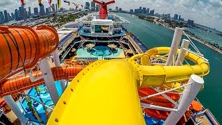 CRUISE SHIP Water Slide HighSpeed Slide on Carnival Vista [upl. by Beberg691]