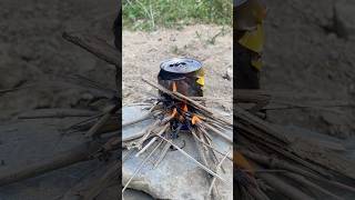 Skill Making a stove from used bottles 🔥camping bushcraft outdoors survival [upl. by Akehsay]