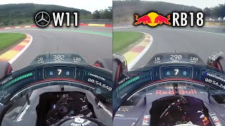 RB18 vs W11 in Spa  2 of the most dominant F1 cars ever [upl. by Finn834]