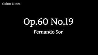 Op 60 No 19  Fernando Sor Tab amp Fingering [upl. by Ecydnarb]