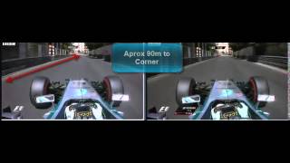 Nico Rosberg  Monaco 2014 Pole Lap and quotmistakequot  Side by Side  Explanation [upl. by Maryanne914]