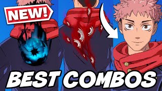 BEST COMBOS FOR NEW YUJI ITADORI SKIN JUJUTSU KAISEN  Fortnite [upl. by Humphrey]