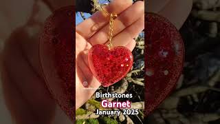 January Birthstone 2025 Garnet ❤️ january birthstones birthstone glitter heart love keyring [upl. by Kieger]