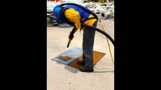 Abrasive blasting with Schmidt equipment and Blastrite Platinum Grit [upl. by Ecydnac]