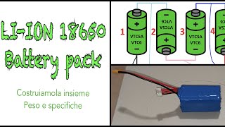 Costruire un pacco batterie LIION con 18650 VTC5A VTC6 per Droni longrange  Schema [upl. by Bat451]