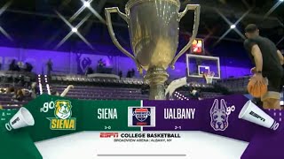 Siena vs UAlbany Mens Basketball 111624 Albany Cup [upl. by Aneral]