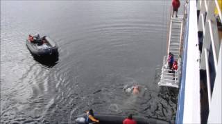 Passenger does the Polar Plunge in Antarctica [upl. by Esenej]