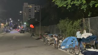 Miami Overtown Homeless Camps At Night [upl. by Mudenihc]