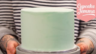 Masterclass How to Decorate a Layer Cake with Smooth Buttercream Icing  Cupcake Jemma [upl. by Annaohj915]