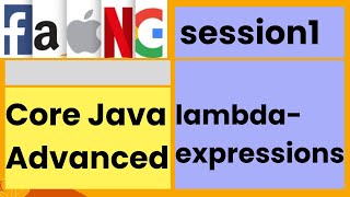 Core Java Advanced  lambdaexpressions  faangacademy [upl. by Tarryn158]