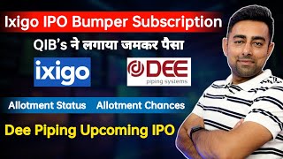 Ixigo IPO Bumper Subscription  Allotment Status  Dee Piping Upcoming IPO  Jayesh Khatri [upl. by Neleag]