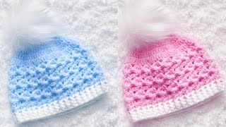 EASY CROCHET PATTERN baby beanie hat baby cap MAKE IT IN ALL SIZES PERFECT FOR BEGINNERS STITCH [upl. by Hilleary]