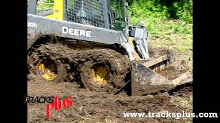 TracksPlus™ Skid Steer Tracks in the Mud [upl. by Ahtaela]