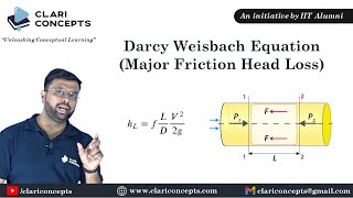 Major Friction Head Loss  Darcy Weisbach equation  Hindi [upl. by Eliezer]