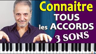 Les 4 accords triades essentiels au piano pour maîtriser facilement laccompagnement Tuto piano [upl. by Gnilyarg256]