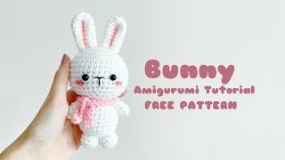 Bunny Amigurumi Crochet Tutorial Rabbit Amigurumi  Step by Step  FREE PATTERN [upl. by Hesky]