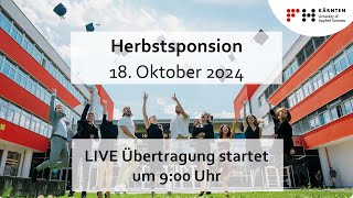 FH Kärnten Herbstsponsion 2024 CUAS graduation ceremony 2024 0900 CEST [upl. by Ayt]