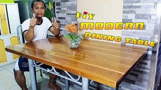 ⭕ Modern DIY Wood Dining Table Top ⦿ Paano Gumawa Ng Modernong Lamesa ⦿ Simple And Modern Design [upl. by Mannes]