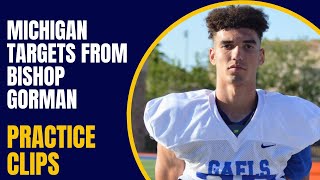 Practice Clips Of Top Michigan Targets From Bishop Gorman  GoBlue [upl. by Esoryram]