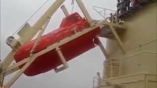 Free fall lifeboat launching accident video [upl. by Lemrej12]