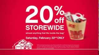 TV Spot  ACE Hardware  Bag Sale  20 Off Storewide  The Helpful Place [upl. by Kimball]