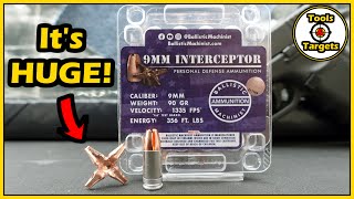 9MM KING of Expansion Ballistic Machinist 9MM Interceptor SelfDefense AMMO Test [upl. by Annoynek905]