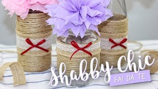 Barattoli SHABBY CHIC in corda FAI DA TE  DIY Shabby Chic rustic jars [upl. by Eleaffar]