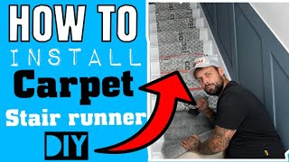 How to Fit Stair Carpet Runner with Underlay amp Grippers staircarpet carpetfitting homeimprovement [upl. by Charisse]