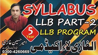 Syllabus LLB Part 2  5 year program [upl. by Idelson]