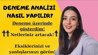 DENEME ANALİZİ NASIL YAPILIR Eksiklere nasıl çalışılır Uygulamalı anlatım  YKS [upl. by Danielle]