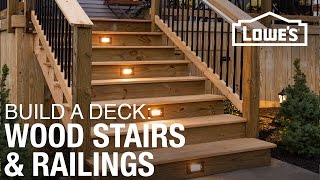 How To Build a Deck  Wood Stairs amp Railings 4 of 5 [upl. by Ennovi]