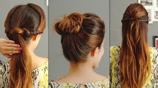 3 Quick And Easy Hairstyles For Greasy Hair [upl. by Ciprian]