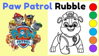 Coloring RUBBLE from Paw Patrol  Colouring Pages  coloring pawpatrol cartoons [upl. by Rosalinda354]