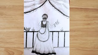 Beautiful Diwali Drawing EasyDiwali Festival Scenery Drawing For Beginners  easy pencil drawing [upl. by Lauhsoj748]